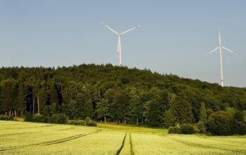 futuristic data center with green energy