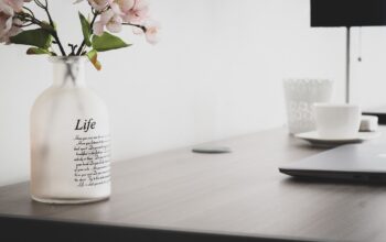 futuristic office workspace dashboard