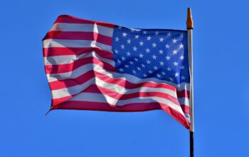 treasury building with american flag