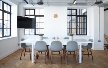 modern office team collaborating conference room