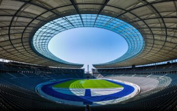esports stadium with a large screen