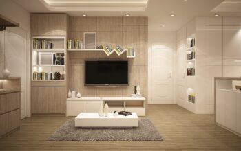 modern car and home illustration