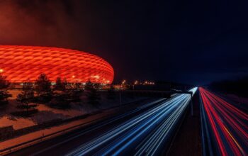 sports stadium at night