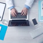 sleek modern laptops on desk