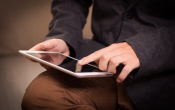modern tablets in office setting