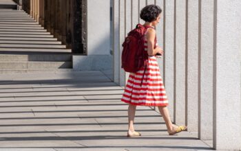 woman in a tech infused outfit