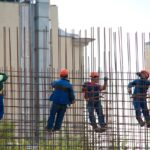 construction site with laptops