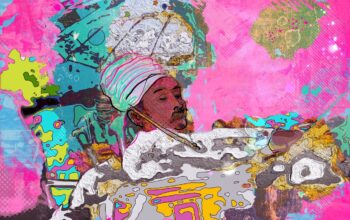 recycled electronics components collage