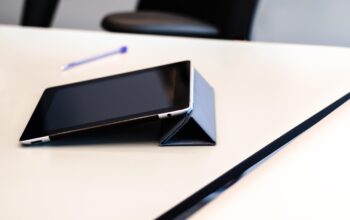 executive meeting with tablets