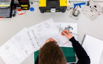 tablet in engineering workshop