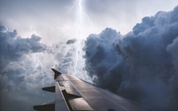 storm clouds over city skyline