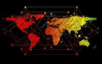 globe connected dots