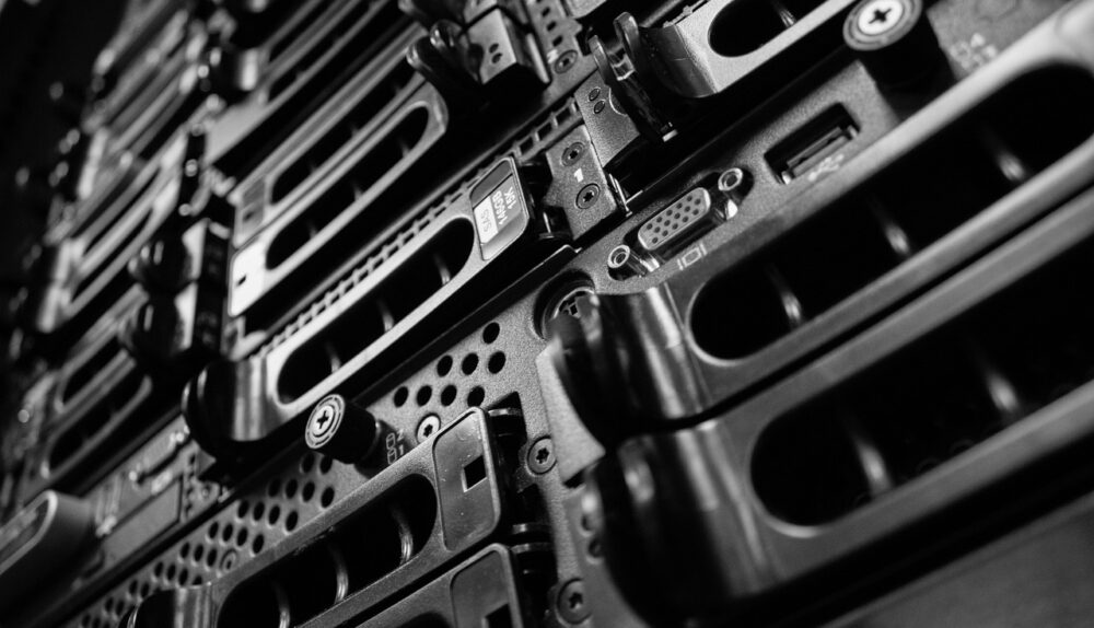 futuristic data center mountains