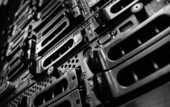 futuristic data center mountains
