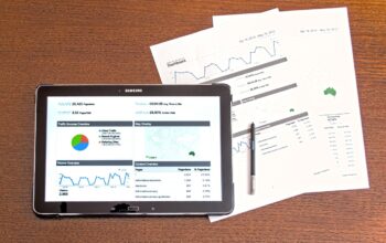business people looking over sustainability reports
