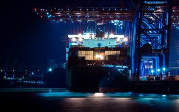 shipping containers port logistics trucks warehouse automation