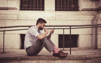 young woman using smartphone therapy