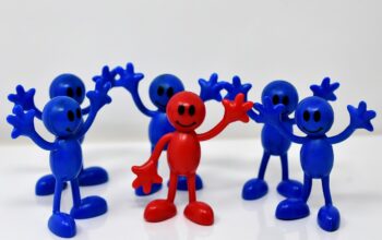 leader collaborating with team, ai elements