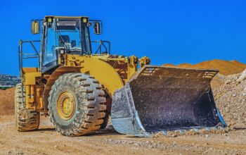 construction site with digital tablet
