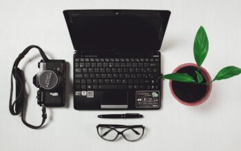 business professionals working together tech background