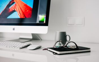 modern workspace with sleek mini pc and mixing gear