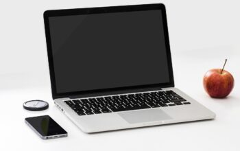 sleek modern laptop workspace