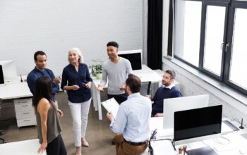business team discussing mental health