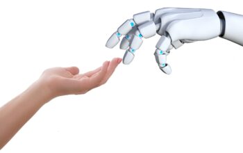 ai technology, human interaction, futuristic, diverse industries
