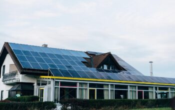 solar panels green roof building
