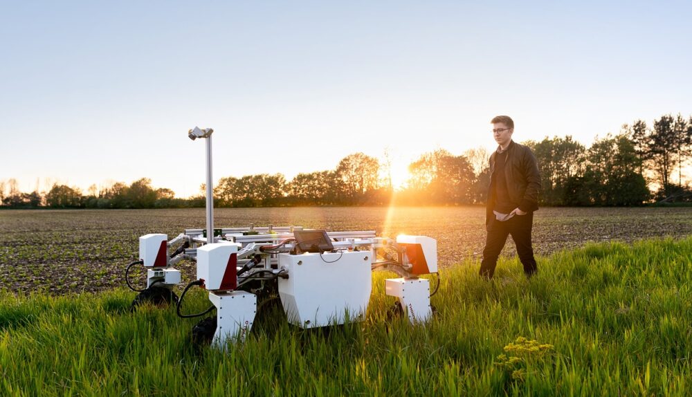 engineers working with robots