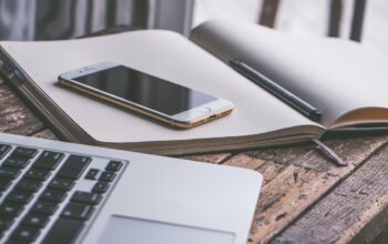 sleek laptop on desk