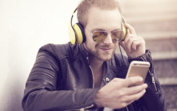 smartphone with finance apps