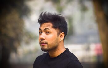 person wearing smart headband meditating