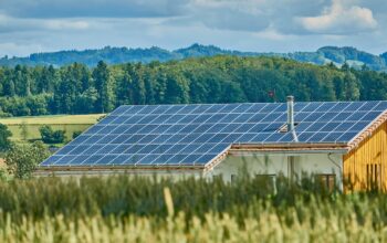 sports stadium with solar panels