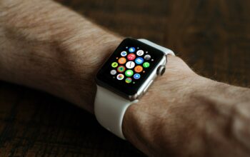 busy city with digital interfaces