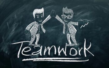 team collaborating on digital workflow board