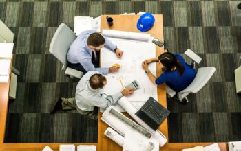 team using ai dashboard in modern office